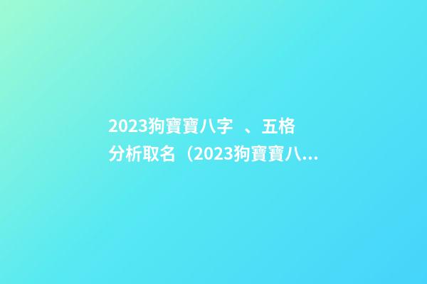 2023狗寶寶八字、五格分析取名（2023狗寶寶八字,五格分析取名吉兇）
